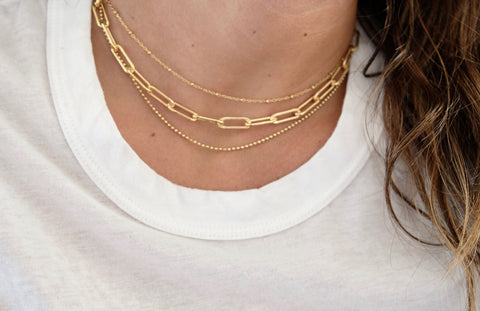 alternate image of Rectangle Link Chain Choker - Sterling Silver