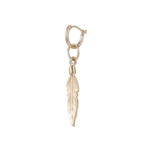 primary image of Feather Pendant Earring - Gold