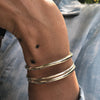 Raw Thin Cuff - Sterling Silver