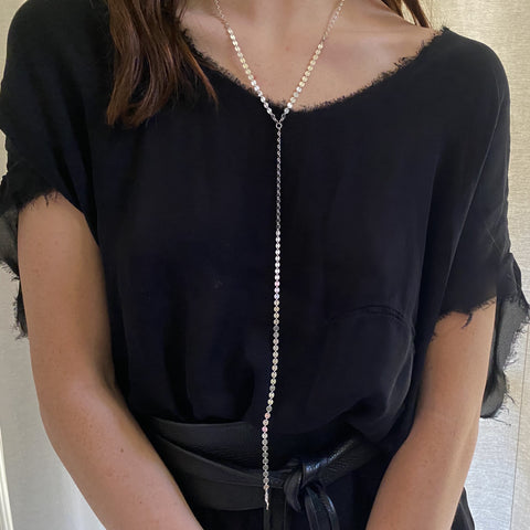 alternate image of Dew Disc Chain Necklace - Sterling Silver