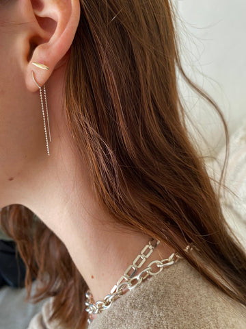alternate image of Drop Chain Earrings - Sterling Silver