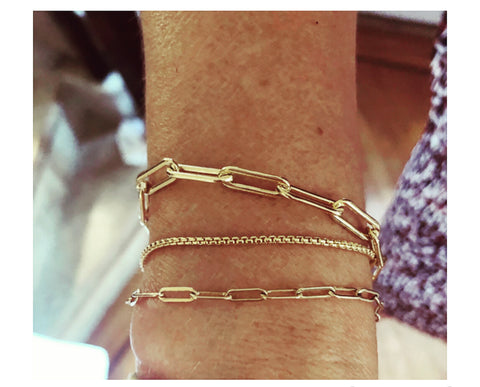 alternate image of Micro Rectangle Chain Bracelet - Sterling Silver