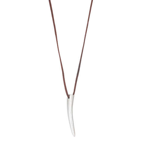 alternate image of Long Horn Necklace - Sterling Silver