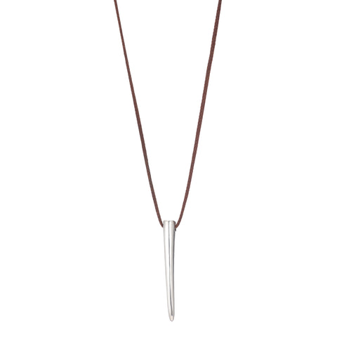 primary image of Long Horn Necklace - Sterling Silver