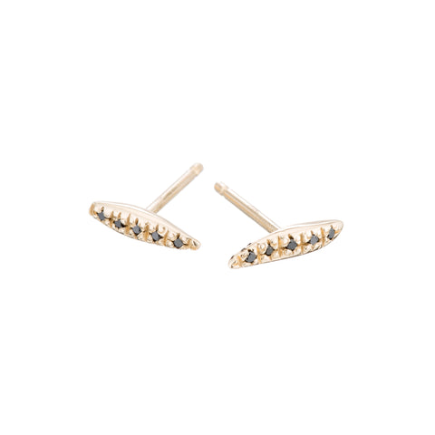 primary image of Raw Earrings With Black Diamond Pavé - Gold