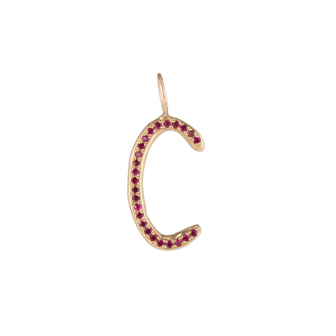primary image of Ruby Pavé Raw Letter - Gold