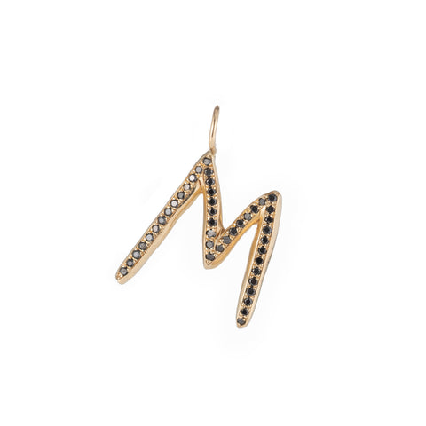 primary image of Black Diamond Pavé Raw Letter - Gold