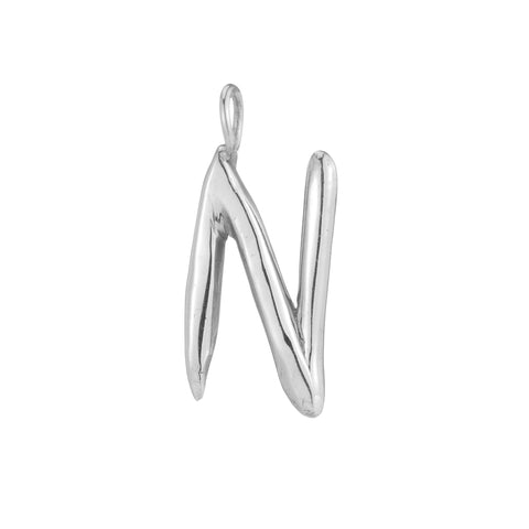 primary image of Raw Letter N - Sterling Silver