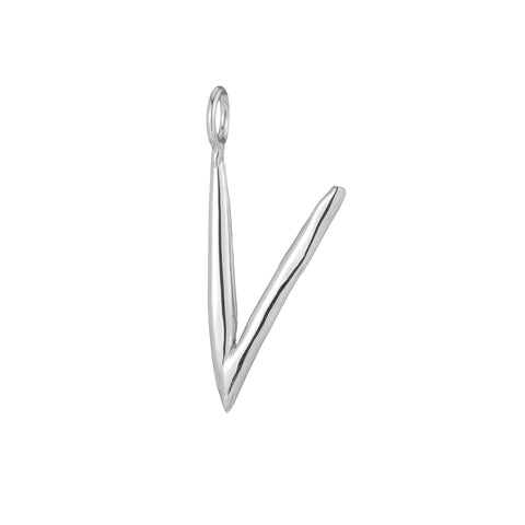 primary image of Raw Letter V - Sterling Silver