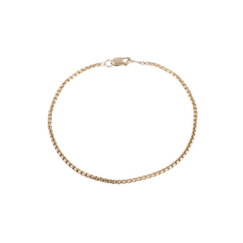 14k Yellow Gold Box Chain Bracelet - 1 MM | Eternate