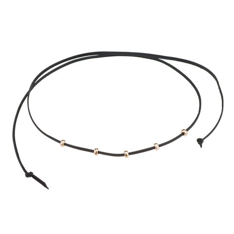 primary image of Black And Gold Leather Necklace