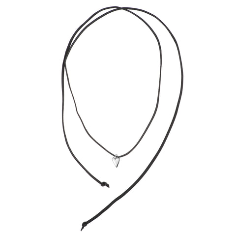 alternate image of Raw Small Heart Pendant - Sterling Silver