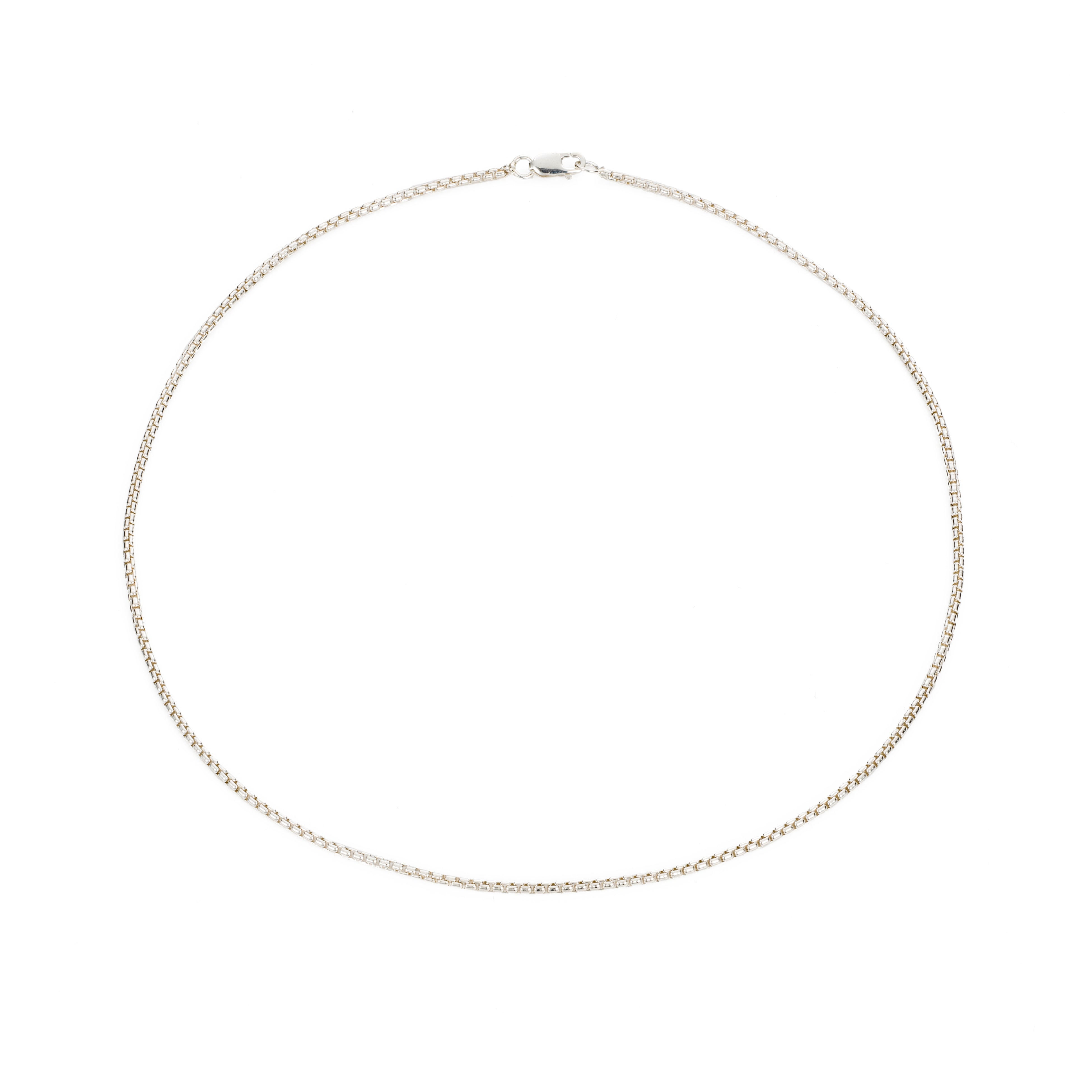 Thin Box Chain Choker - Sterling Silver | Mara Scalise