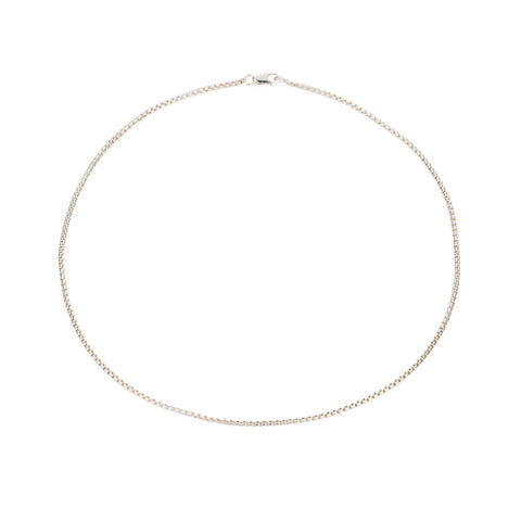 primary image of Thin Box Chain Choker - Sterling Silver