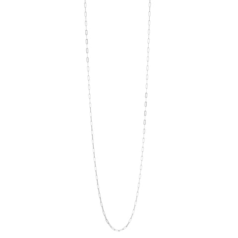 primary image of Micro Rectangle Chain Long Necklace - Sterling Silver