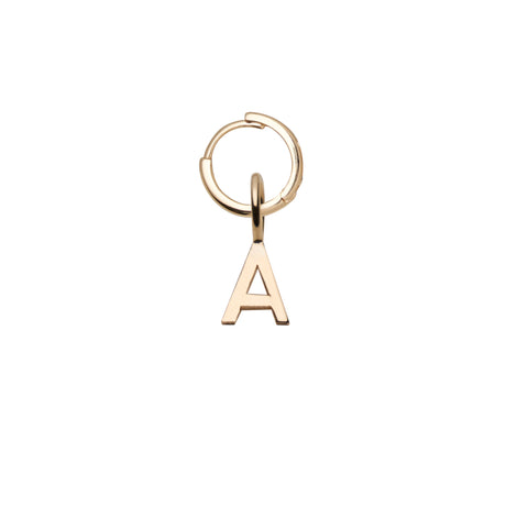 primary image of Mini Leter A Pendant Earring - Gold