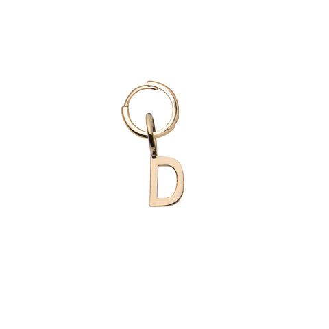 primary image of Mini Leter D Pendant Earring - Gold
