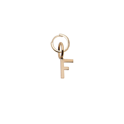 primary image of Mini Letter F Pendant Earring - Gold