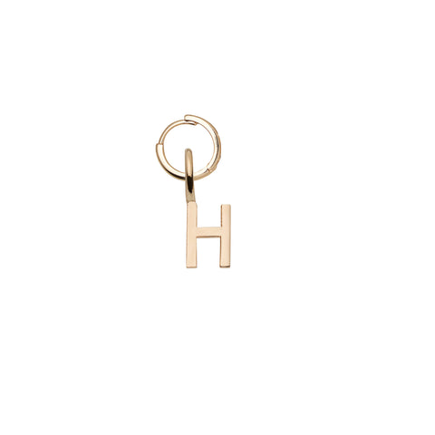primary image of Mini Letter H Pendant Earring - Gold