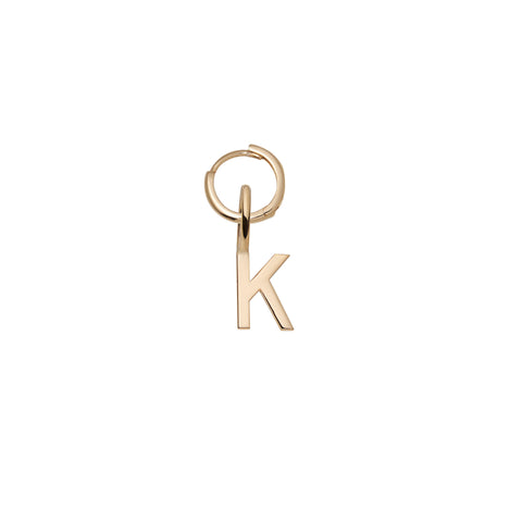 primary image of Mini Letter K Pendant Earring - Gold