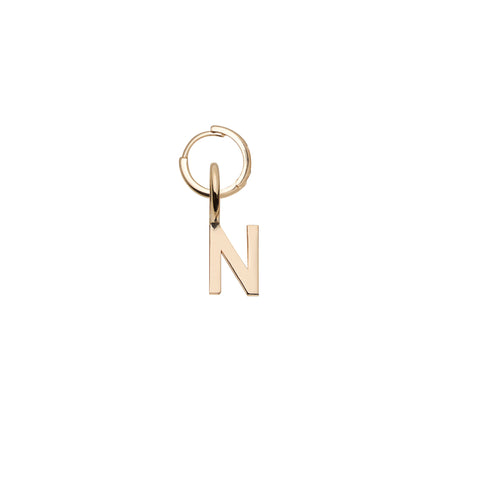 primary image of Mini Letter N Pendant Earring - Gold