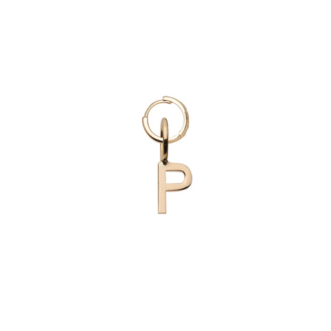 primary image of Mini Letter P Pendant Earring - Gold