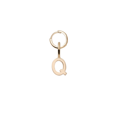 primary image of Mini Letter Q Pendant Earring - Gold