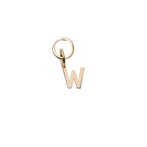 primary image of Mini Letter W Pendant Earring - Gold