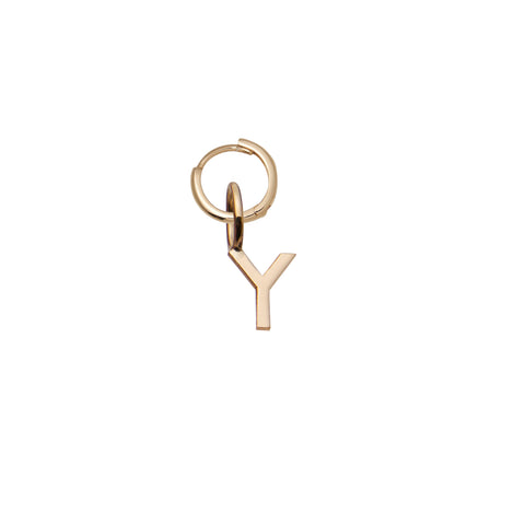 primary image of Mini Letter Y Pendant Earring - Gold