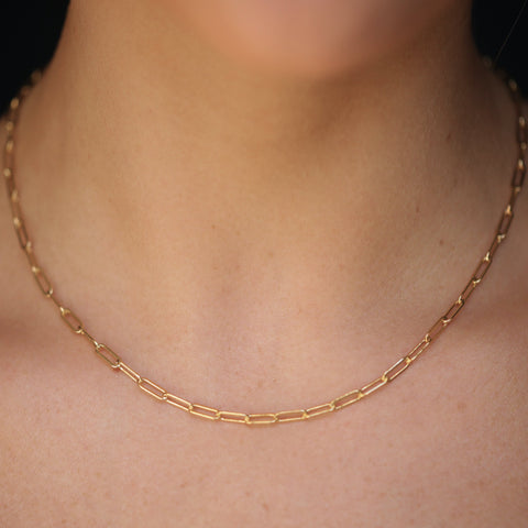 alternate image of Micro Rectangle Chain Choker - 14K Gold Filled