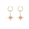 North Star Pendant Earrings - Gold