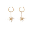 North Star Pendant Earrings - Gold