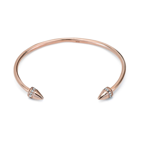 alternate image of Power Bracelet with Diamond Pavé - Rose Gold
