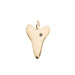 Raw Black Diamond Large Heart Pendant - Gold