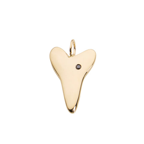 primary image of Raw Black Diamond Large Heart Pendant - Gold