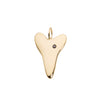 Raw Black Diamond Large Heart Pendant - Gold