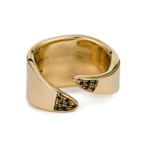 primary image of Raw Pave Leaf Ring - Gold