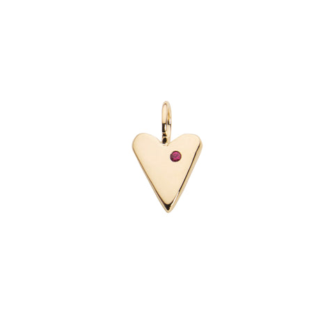 primary image of Raw Ruby Small Heart Pendant - Gold