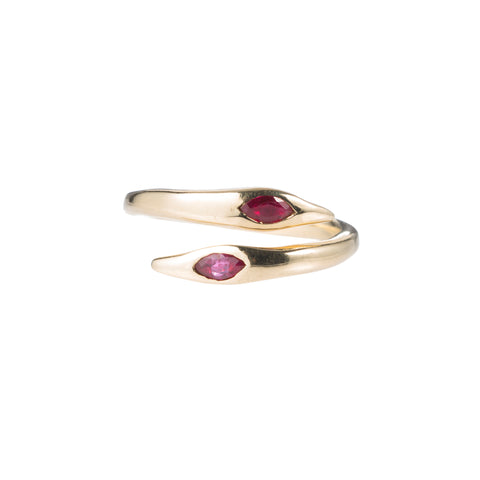 primary image of Raw Snake Ring with Rubies - Gold
