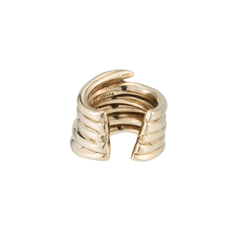 alternate image of Raw Chunky Snake Ring - 14K Gold Plated