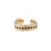 Raw Cuff Ring with Black Onyx Pave - 14K Gold Plated