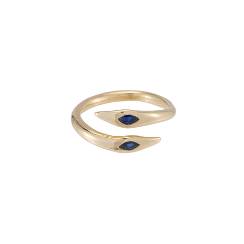 primary image of Raw Snake Ring with Blue Sapphires - Gold