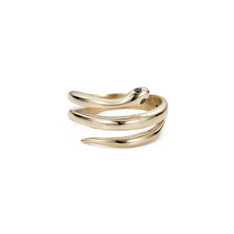 primary image of Black Diamond Snake Ring - Gold