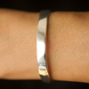 Raw Flat Cuff - Sterling Silver