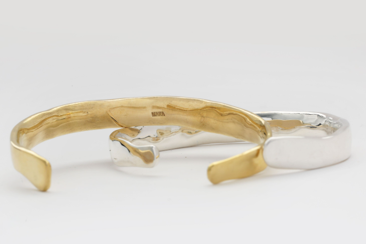 Raw Flat Cuff - Sterling Silver