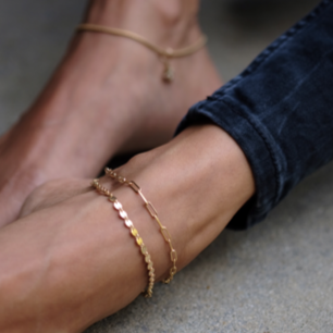 alternate image of Disc Chain Anklet - Sterling Silver