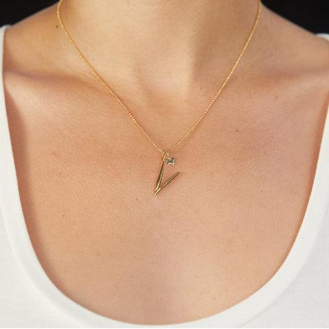 alternate image of Raw Letter V - Gold