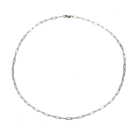 primary image of Micro Rectangle Chain Choker - Sterling Silver