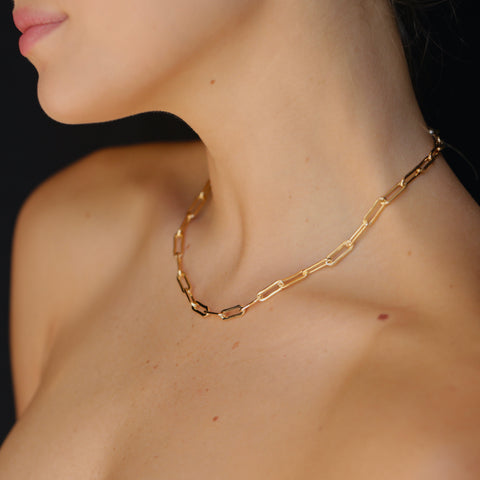 alternate image of Rectangle Link Chain Choker - 14K Gold Filled